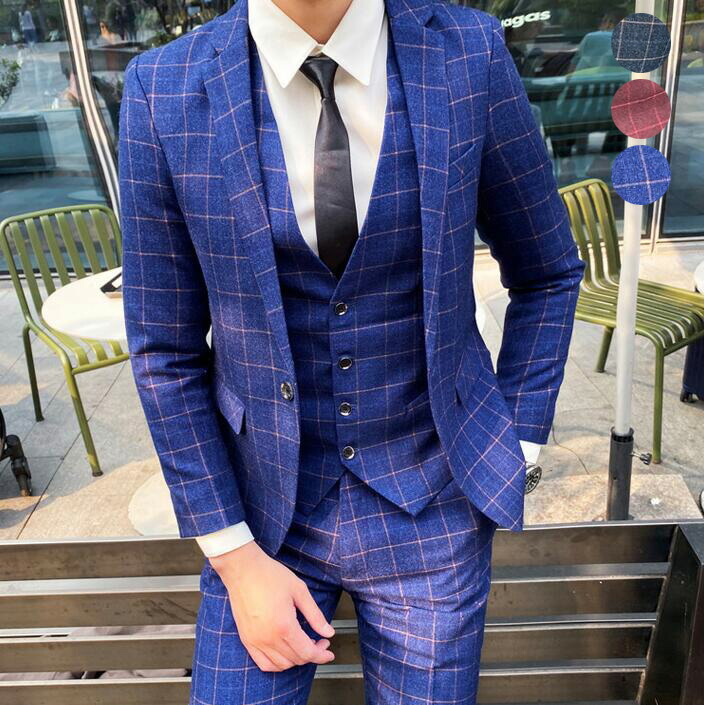 スーツカンパニー パンツスーツ チェック柄 洗える ストレッチ M 38