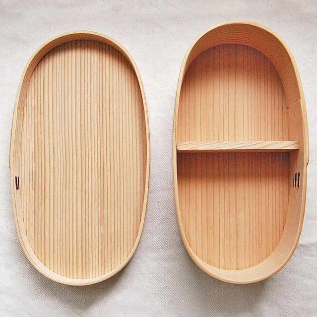 楽天市場】【送料無料】 曲げわっぱ 弁当箱 栗久 | 大館 小判型スリム