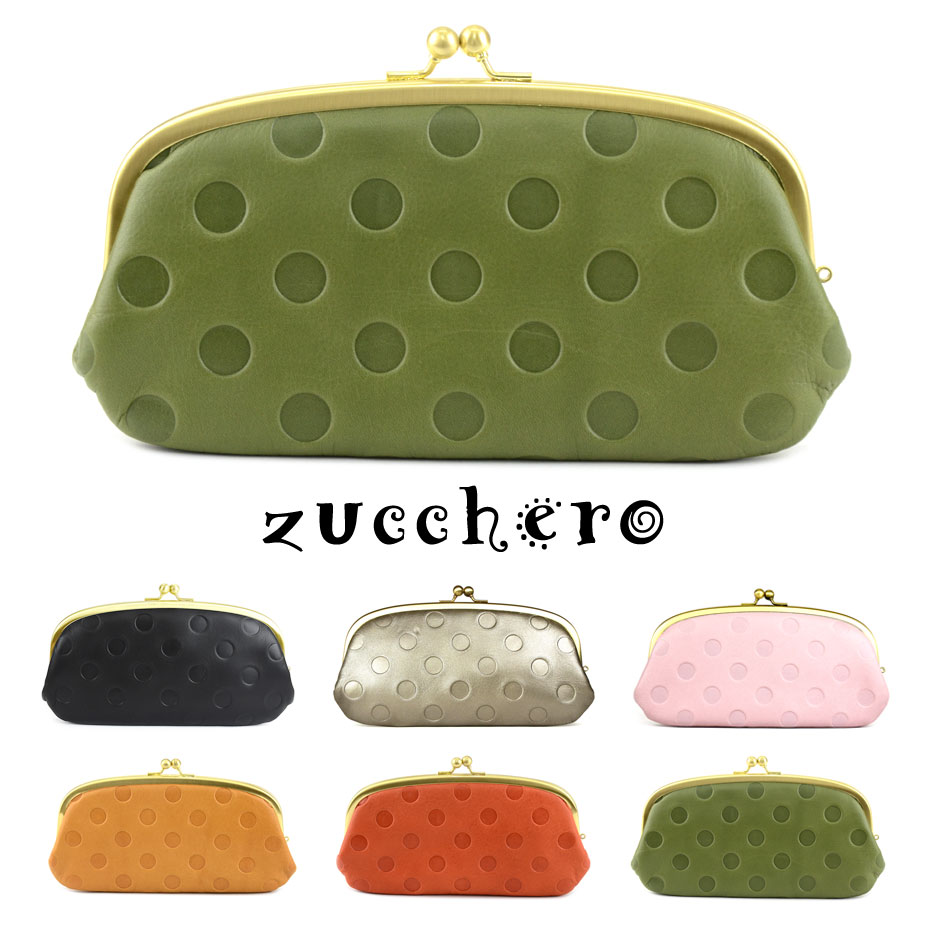 楽天市場】親子がま口財布 長財布 レディース 水玉 ドット 型押し 本革