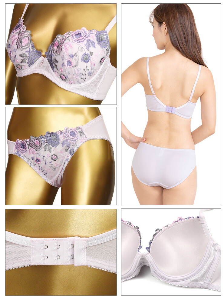楽天市場】脇高フラワー刺繍 ブラジャー ショーツ 上下セット 下着(J