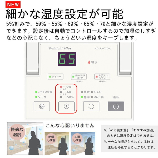 楽天市場】加湿器 6.3L ダイニチ DAINICHI HD-RXC700C-W サンド