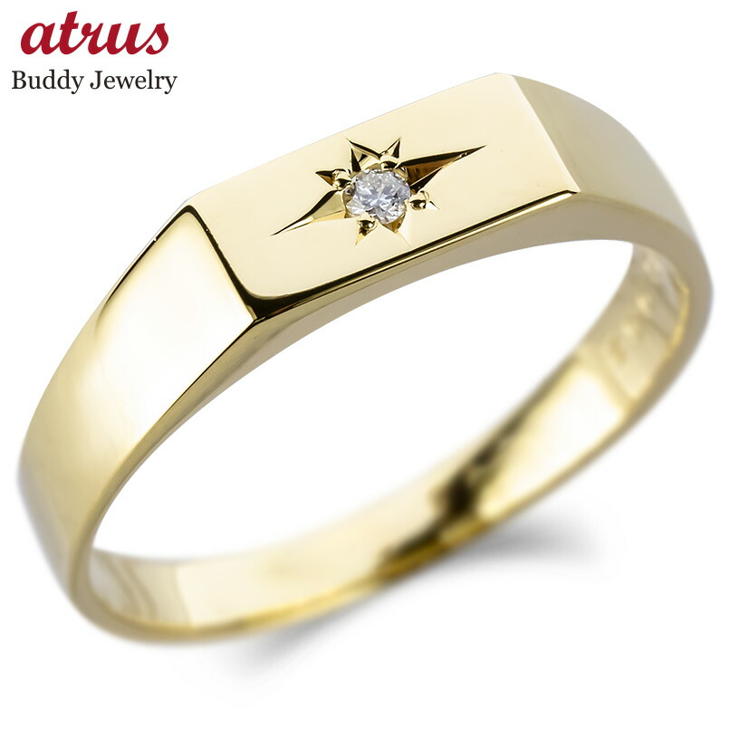 楽天市場】【10%OFFセール】リング メンズ 印台 指輪 ゴールド