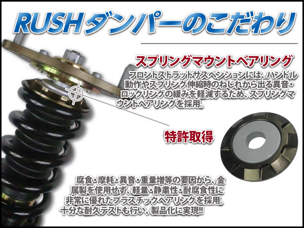 楽天市場】RUSH 車高調 マーチ K12 AK12 BK12 YK12 前期 後期 車高短