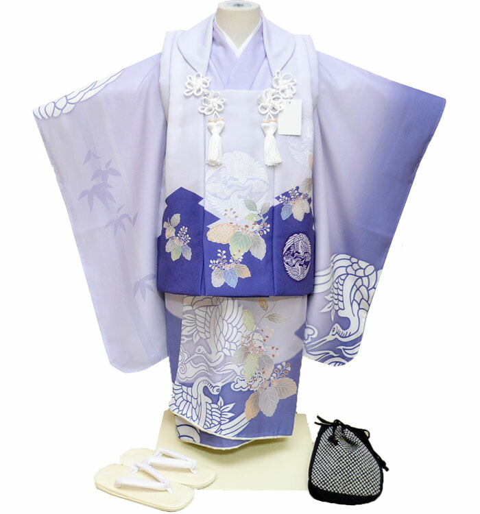 楽天市場】七五三 753 着物 3歳 男の子 被布セット 薄紫 ボカシ 日本製