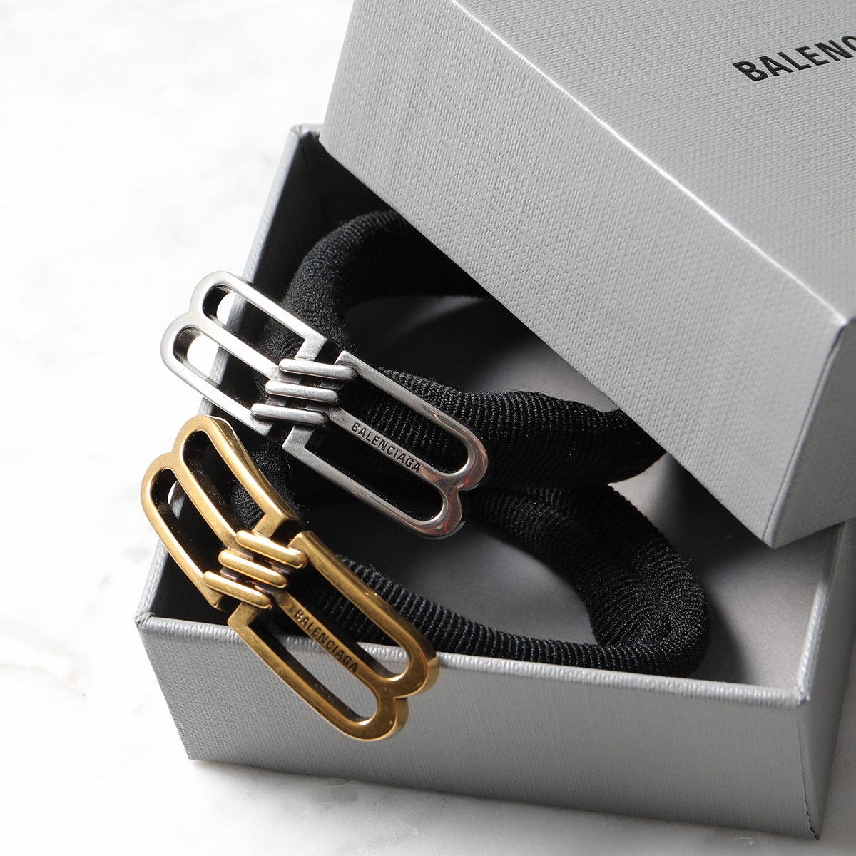 楽天市場】BALENCIAGA バレンシアガ ヘアタイ BB ICON HAIR TIE 718894