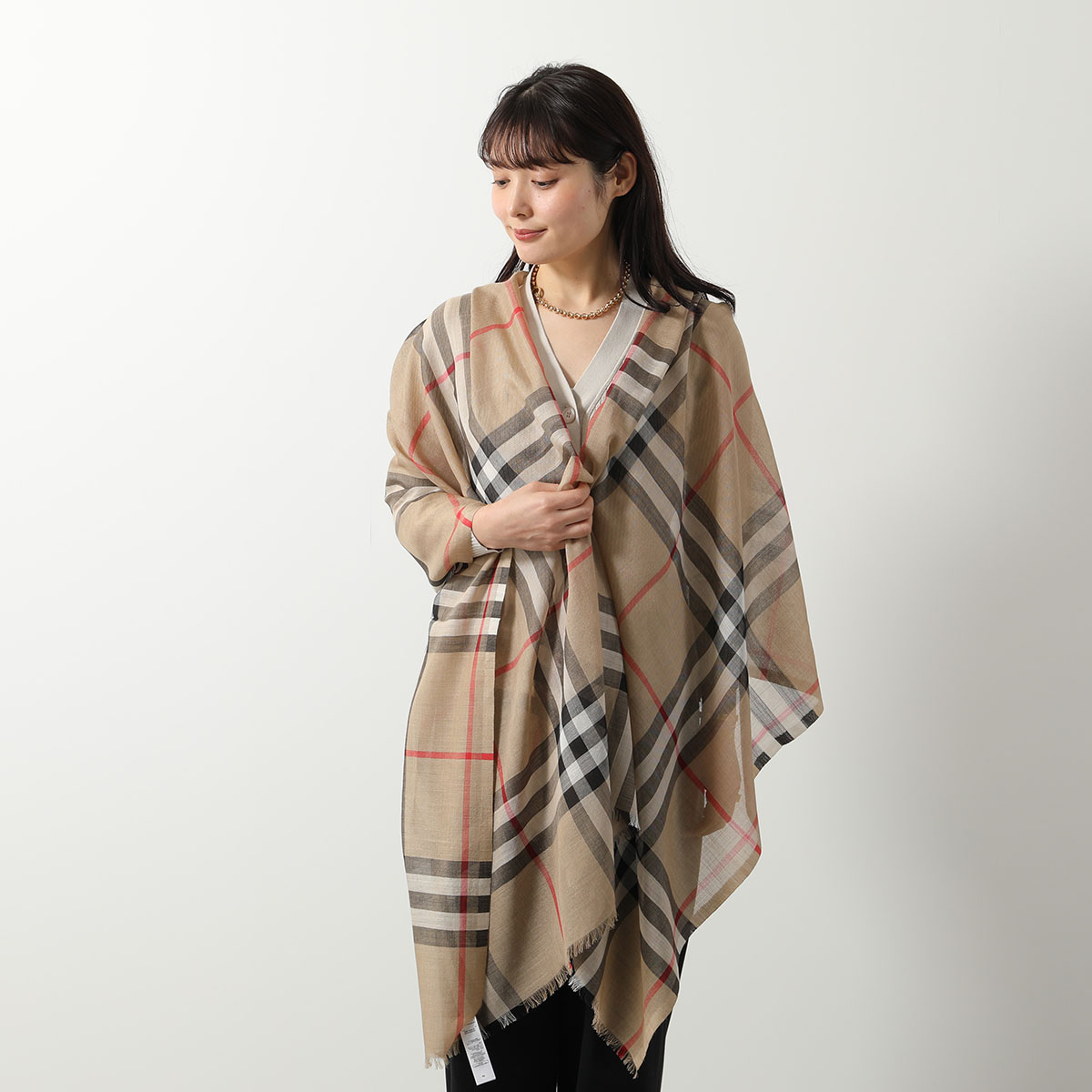 楽天市場】BURBERRY バーバリー ストール GIANT CHECK GAUZE