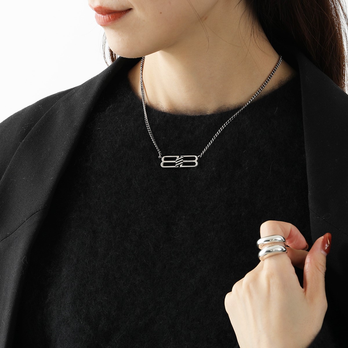 楽天市場】BALENCIAGA バレンシアガ ネックレス BB ICON コイン 696223