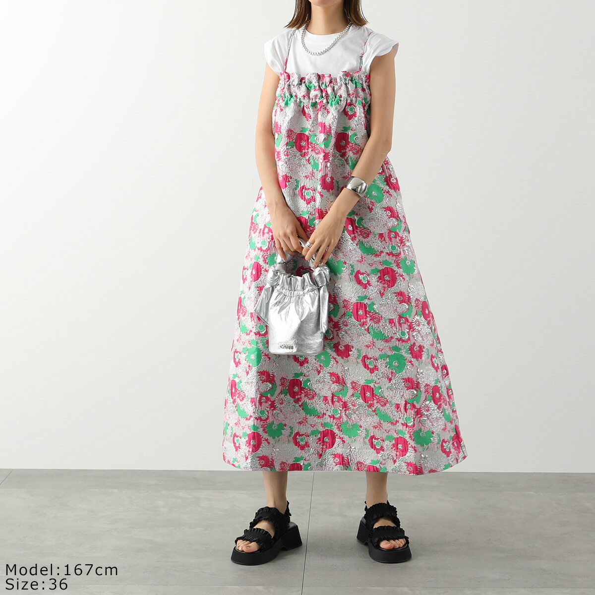 楽天市場】GANNI ガニー ワンピース 3D JACQUARD STRAP DRESS F7449