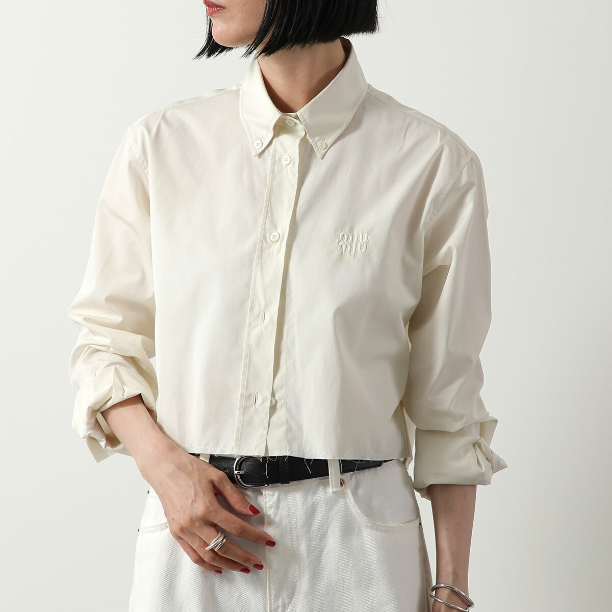 楽天市場】MIUMIU ミュウミュウ ポプリンシャツ MK1694 10RG