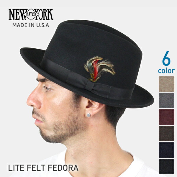 楽天市場】NEW YORK HAT ニューヨークハット Lite Felt Fedora