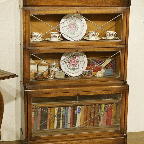 楽天市場】英国アンティーク家具 スタッキングブックケース ショー