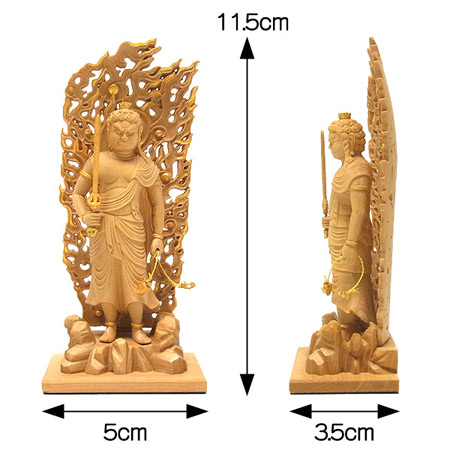 楽天市場】木彫り 仏像 金彩不動明王 立像 高さ11.5cm 柘植製 本格ミニ