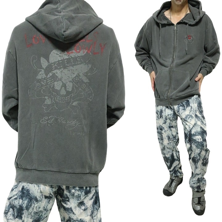楽天市場】エドハーディー ed hardy ジップ パーカー 長袖 スカル