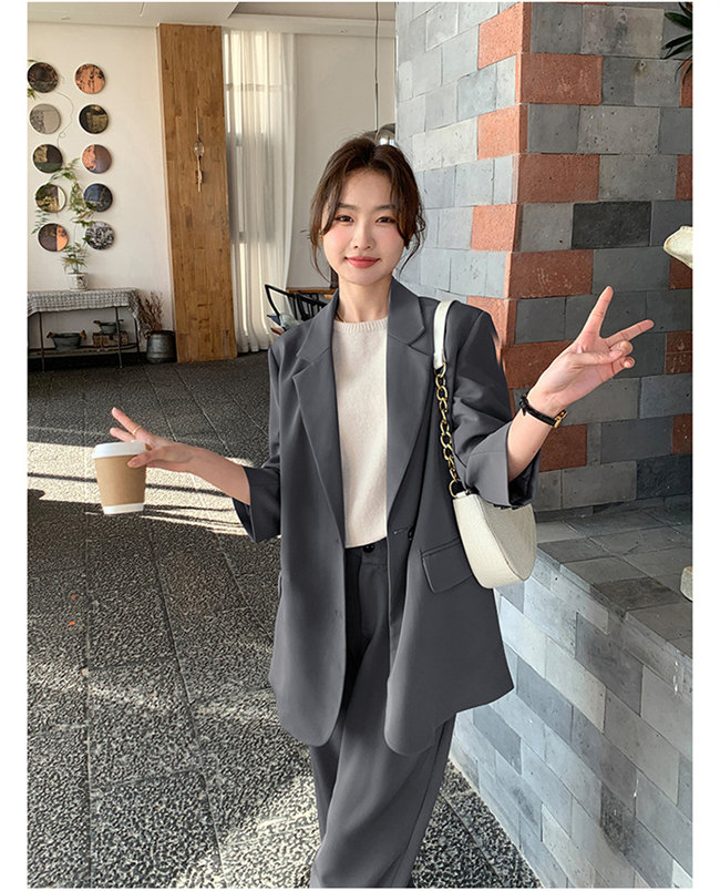 楽天市場】グレー パンツスーツ 2点セット ビジネススーツ スーツ