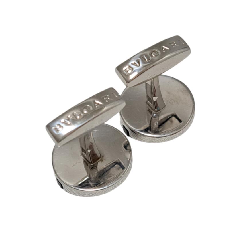 楽天市場】ブルガリ カフス ラウンド オニキス SV925 シルバー カフス