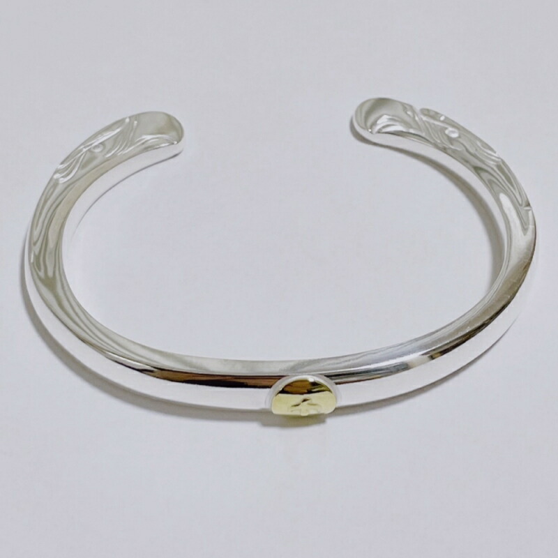 楽天市場】18金メタル顔ブレスシルバーM バングル ブレスレット