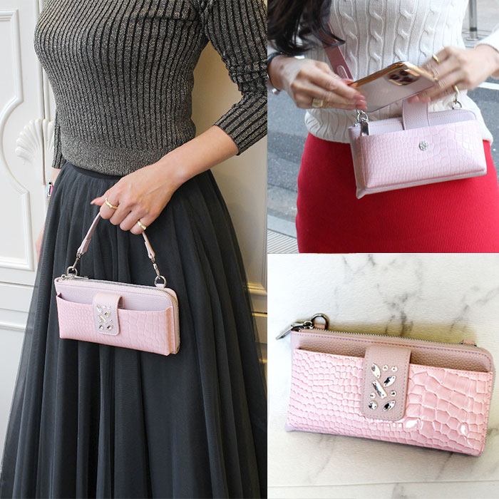 楽天市場】ABISTE ビジュー付き2wayマルチケース/8221007- ウォレット