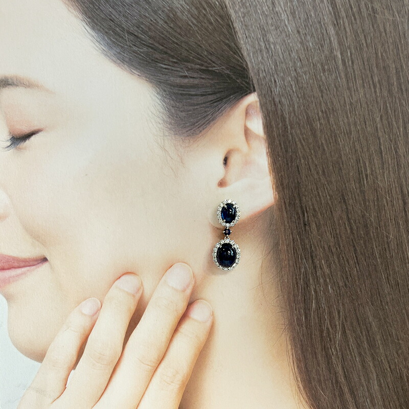 楽天市場】【ｾｰﾙ】ブルーサファイア 4.43ct/4.67ct ピアス PT900