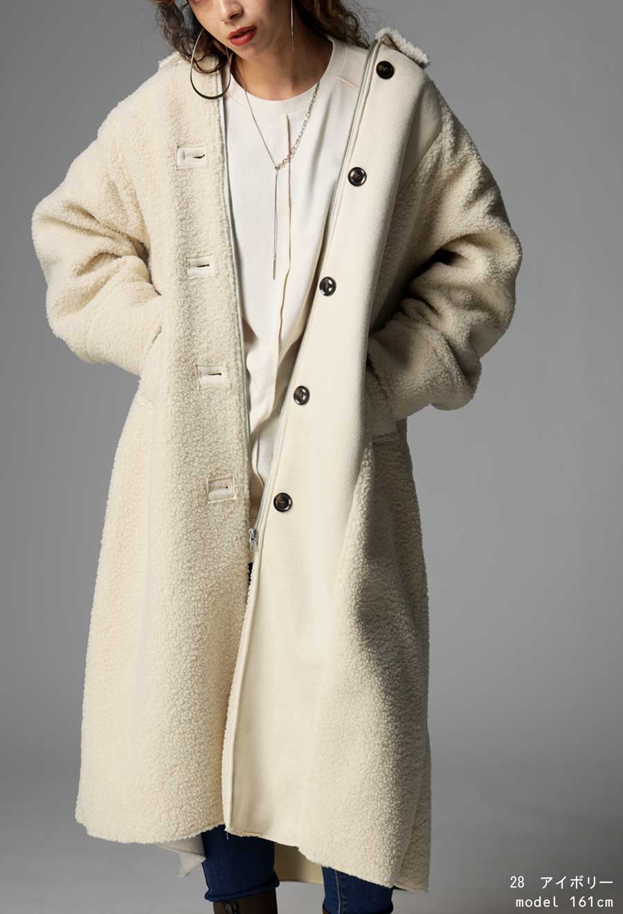 楽天市場】ロングコート レディース ボア ムートン コート 送料無料