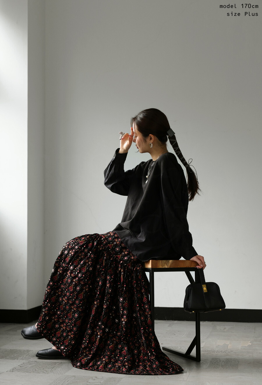 楽天市場】刺繍ベロアスカート スカート ボトムス ロング 送料無料