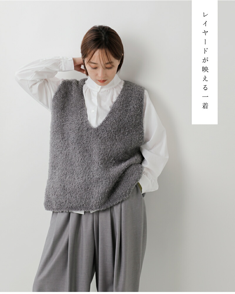 楽天市場】ミズイロインド mizuiro ind ヘアリー Vネック ベスト 3