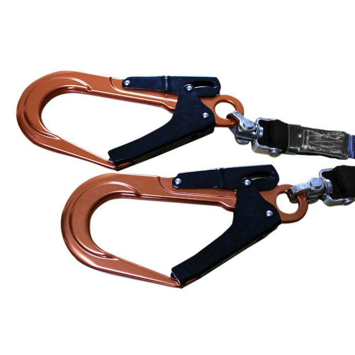 楽天市場】伸縮式 ダブルランヤード 100kgまで オレンジ 墜落制止用