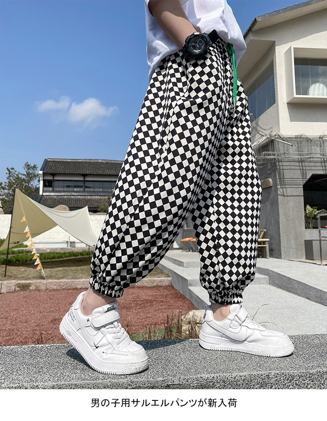 楽天市場】サルエルパンツ キッズ 男の子 チェック柄 サマーパンツ