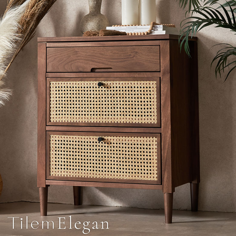 楽天市場】ラタン チェスト 3段 木製 引き出し 収納 籐 家具 チェスト