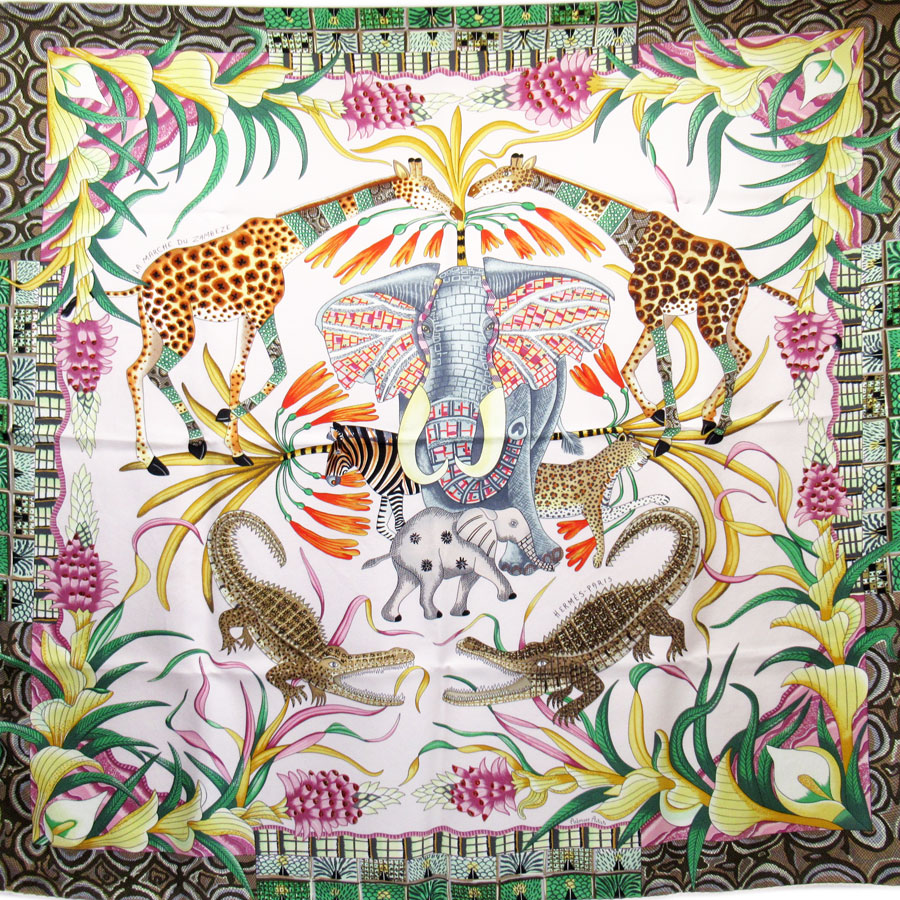 楽天市場】エルメス HERMES スカーフ カレ90 LA MARCHE Du ZAMBEZE