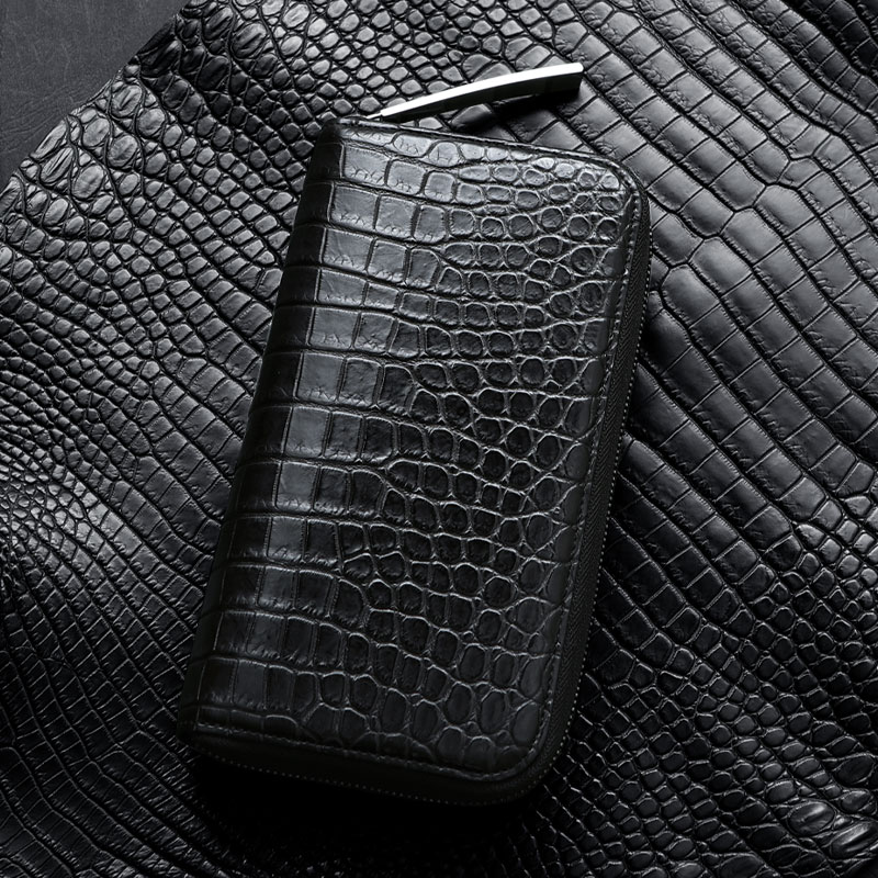 楽天市場】マットクロコダイル 長財布 ラウンド財布 一枚革財布 メンズ