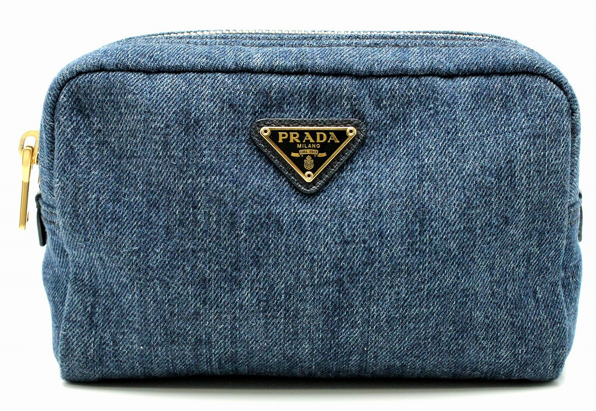 楽天市場】【未使用品】PRADA プラダ ポーチ DENIM デニム 化粧ポーチ