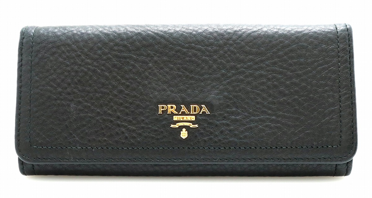 楽天市場】【財布】PRADA プラダ 2つ折り長財布 型押しレザー VIT