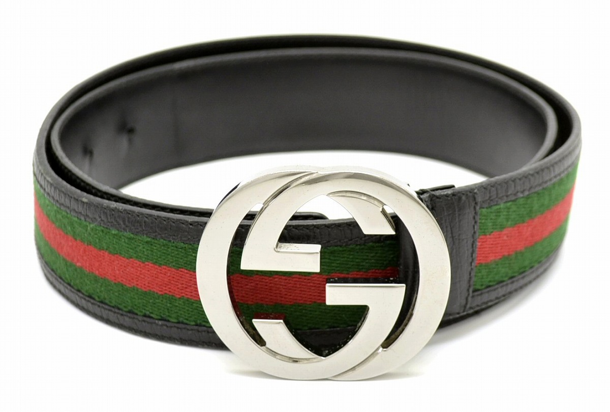 グッチ GUCCI ベルト GGキャンバス 赤 インターロッキング 【公式通販】