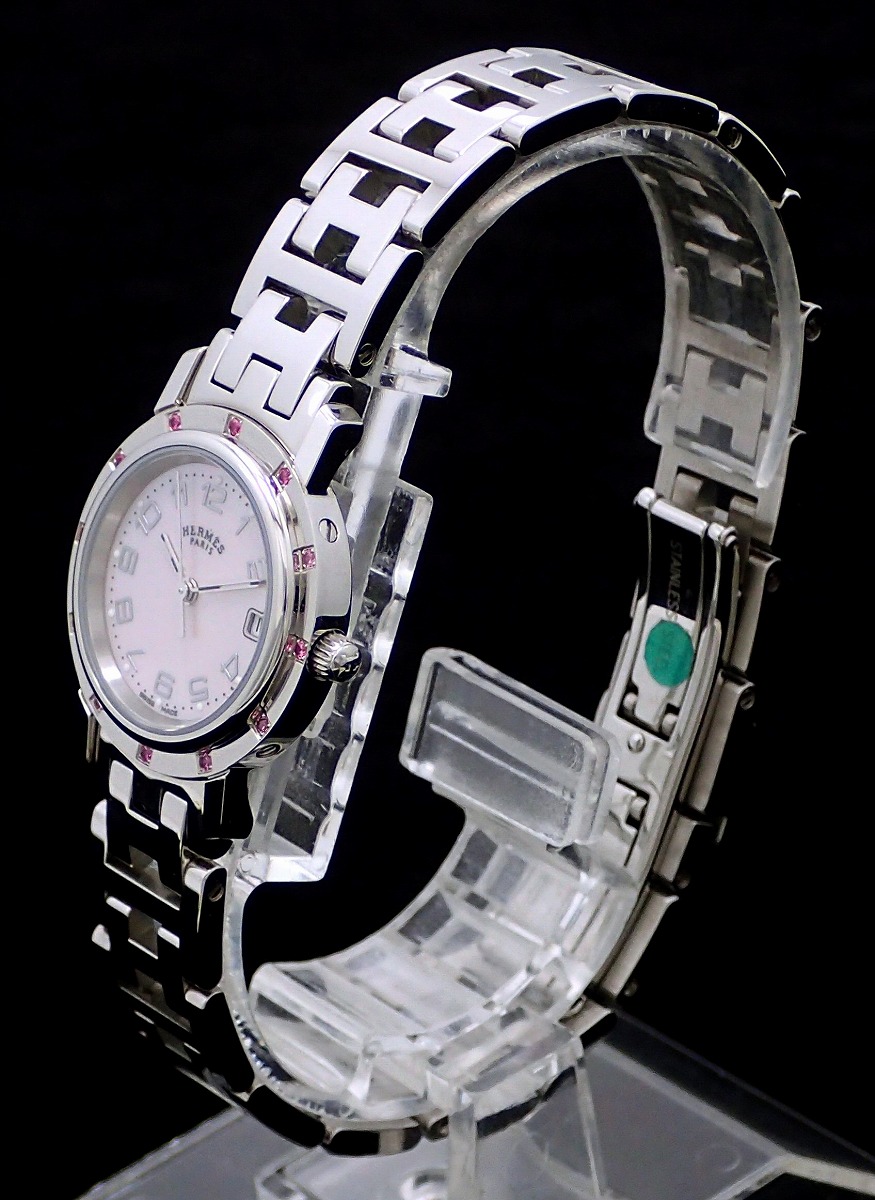 楽天市場】【ウォッチ】HERMES エルメス クリッパー ナクレ ピンク