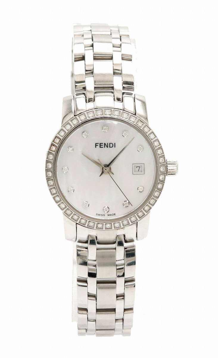 FENDI ホワイトセラミック ダイヤモンド腕時計 FENDI ホワイト