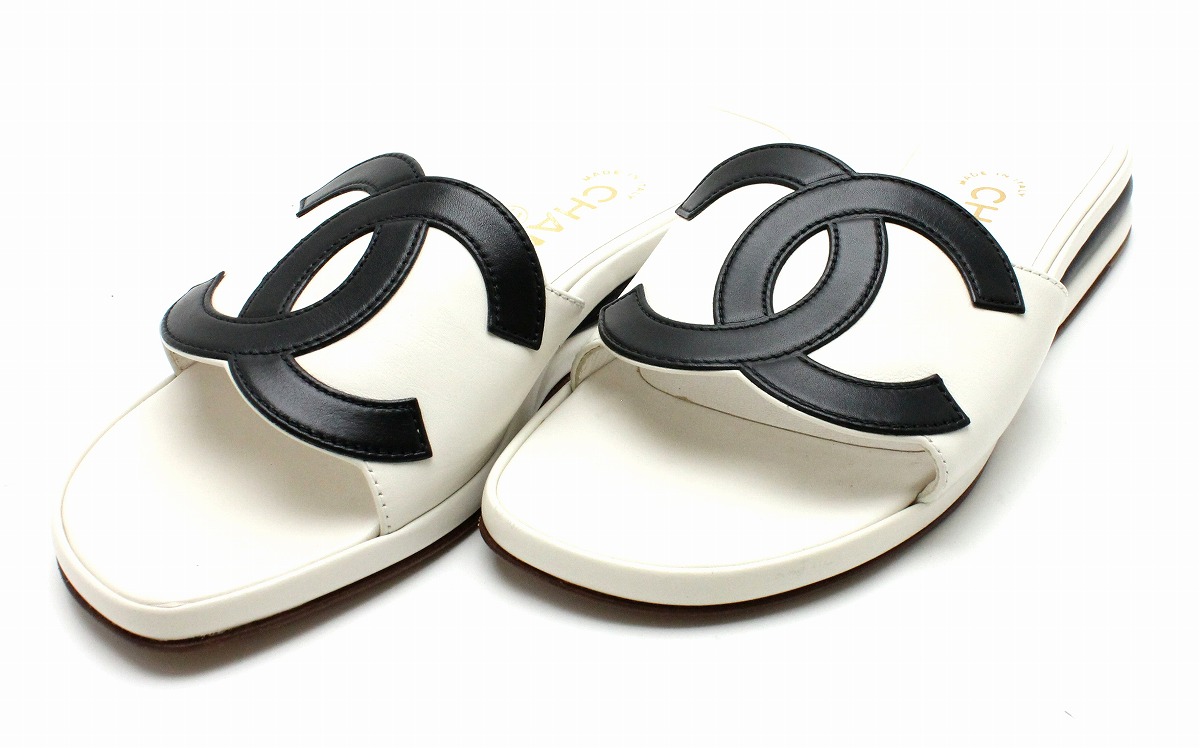 楽天市場】【靴】CHANEL シャネル サンダル サンダル レザー ココ