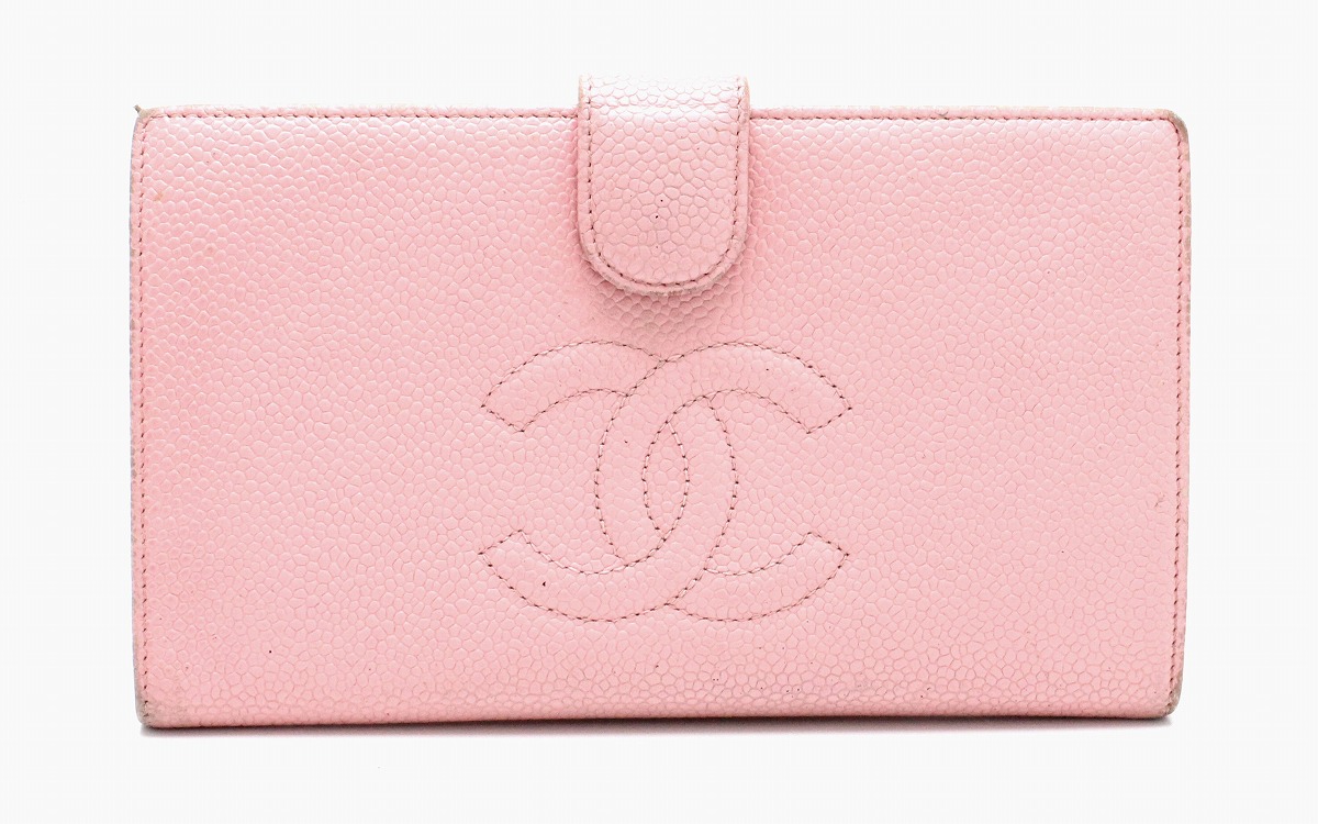 楽天市場】【財布】CHANEL シャネル キャビアスキン がま口 ガマ口 長