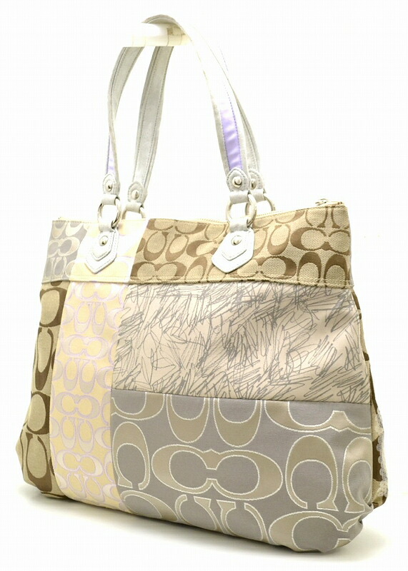 楽天市場】【中古】【バッグ】COACH コーチ シグネチャー パッチワーク