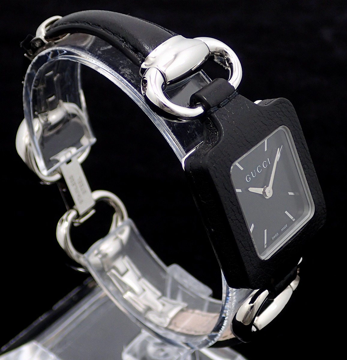 楽天市場】【ウォッチ】GUCCI グッチ ブラック文字盤 SS レザー