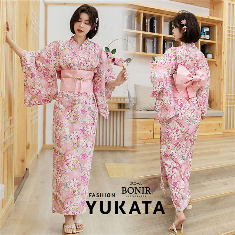 楽天市場】浴衣 レディース ピンク 桜柄 花柄 きれいめ フリーサイズ 2