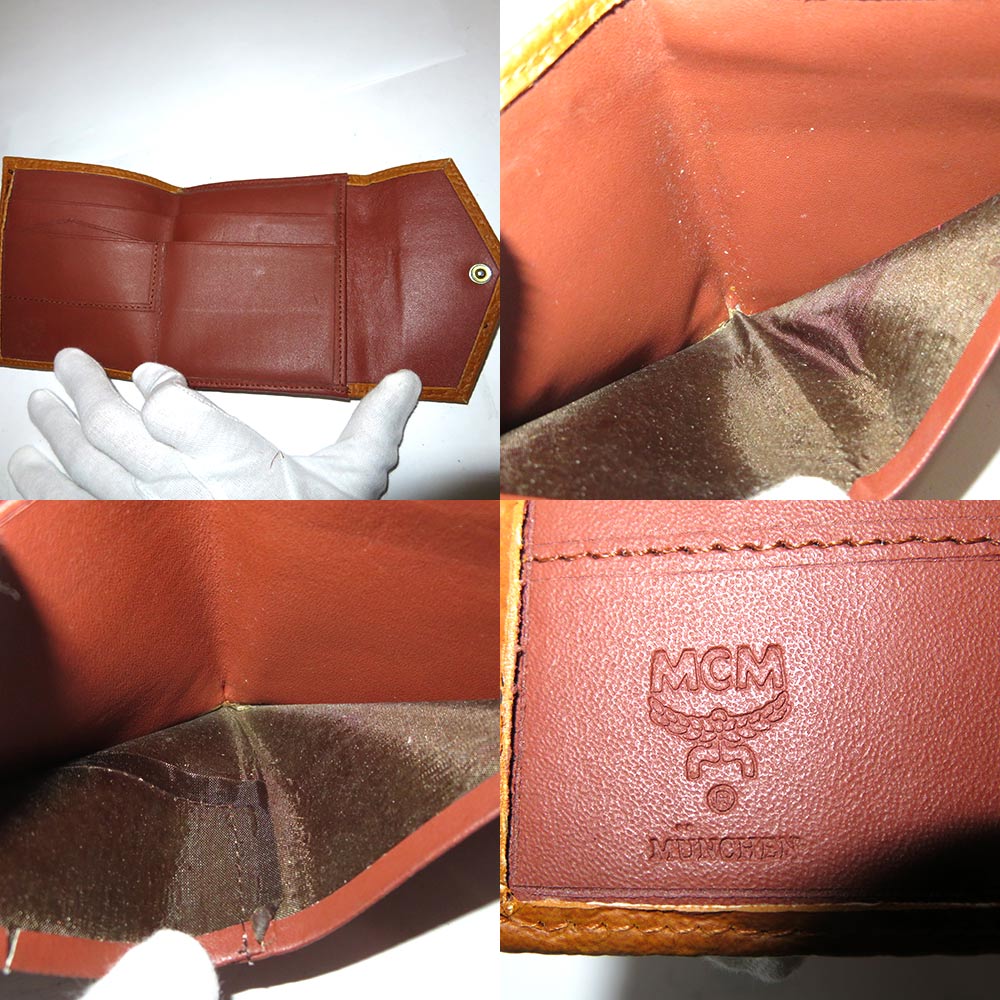 楽天市場】中古 エムシーエム 財布 二つ折り財布 PVC ホック開閉 B