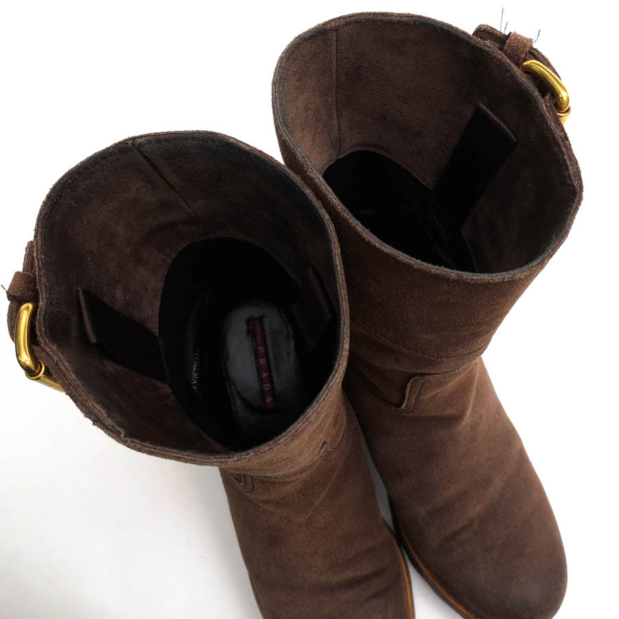 楽天市場】PRADA エンジニアブーツ プラダ 3U5360 SCAMOSCIATO OLD