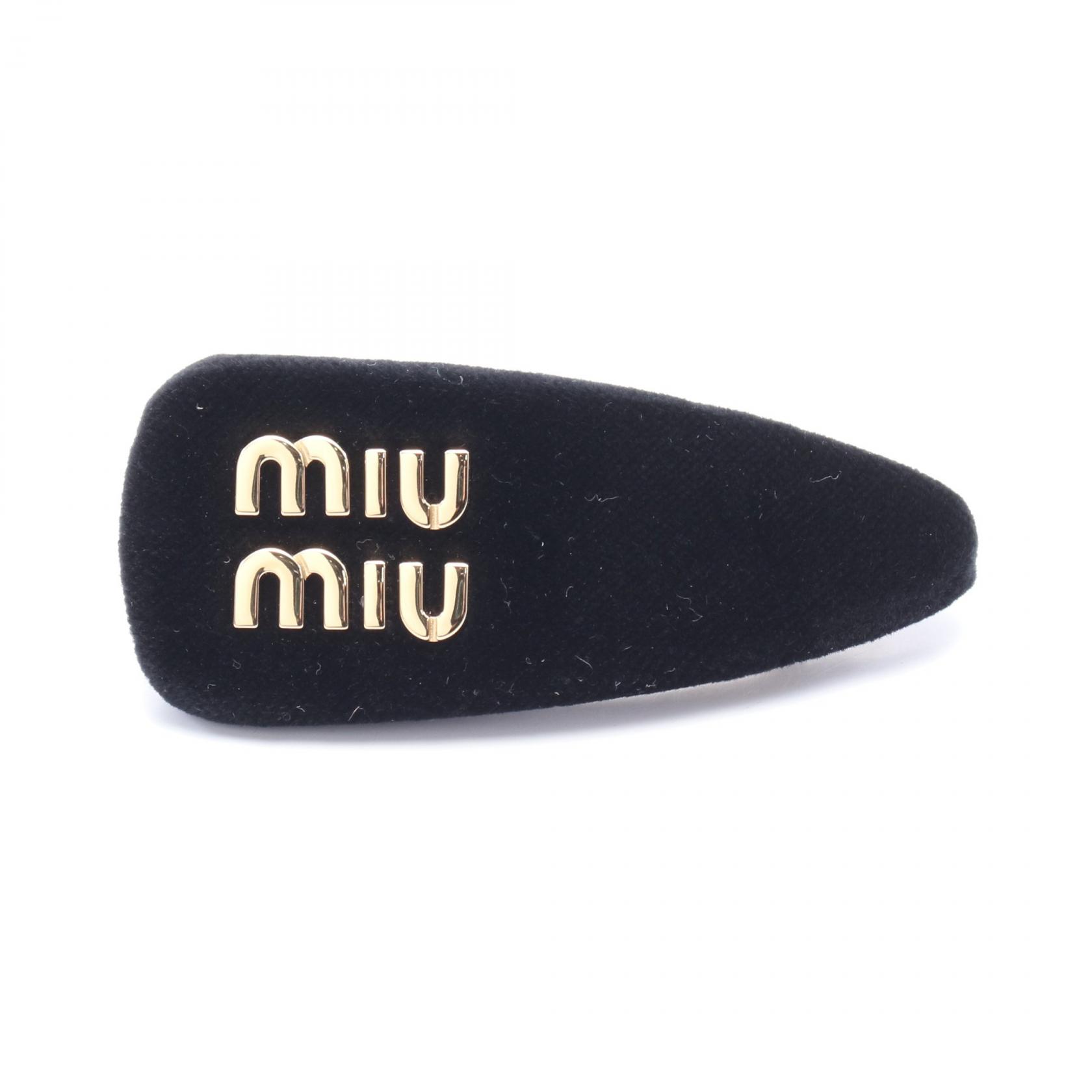 楽天市場】ミュウ ミュウ Miu Miu ロゴ バレッタ アクセサリー ベロア