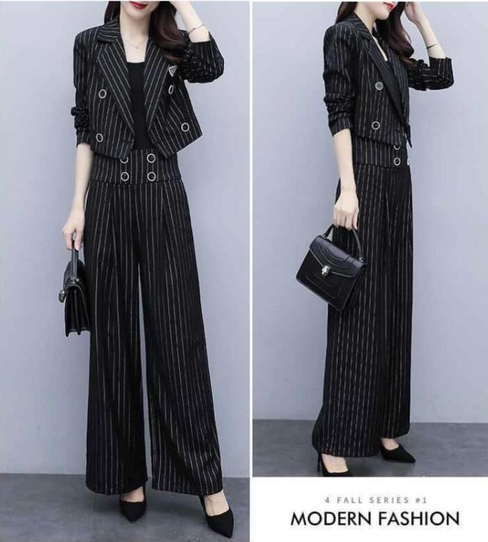 楽天市場】セットアップ パンツスーツ レディース ストライプ ワイド