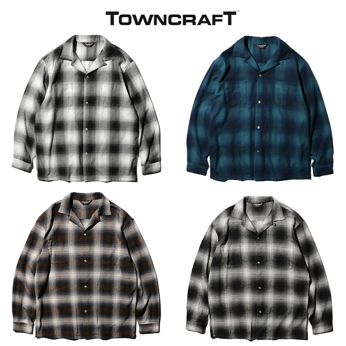 楽天市場】【TOWNCRAFT / タウンクラフト】60S LOOP COLLAR NEL OMBRE