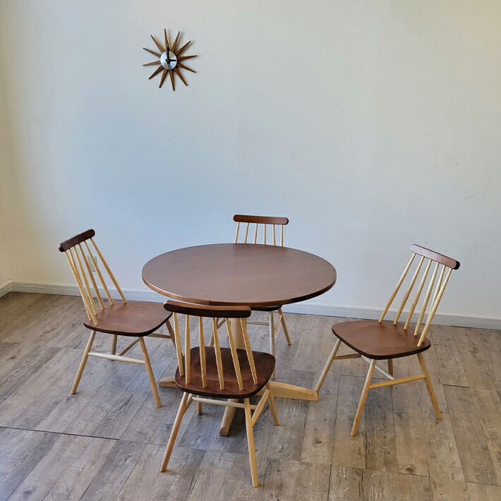 楽天市場】ダイニングテーブルセット 5点セット 丸テーブル 円形