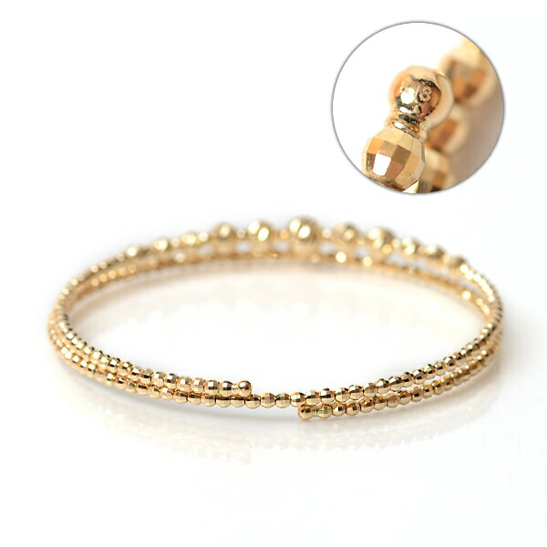 楽天市場】k18 ブレスレット レディース 18金 バングル 5mm玉入り