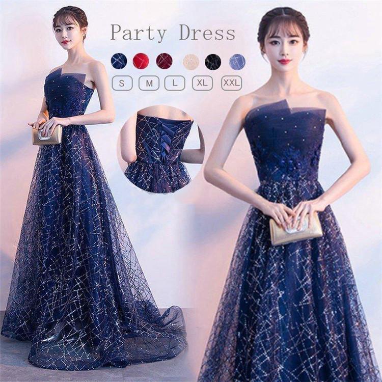 楽天市場】結婚式ドレス ロングドレス パーティドレス ステージ衣装