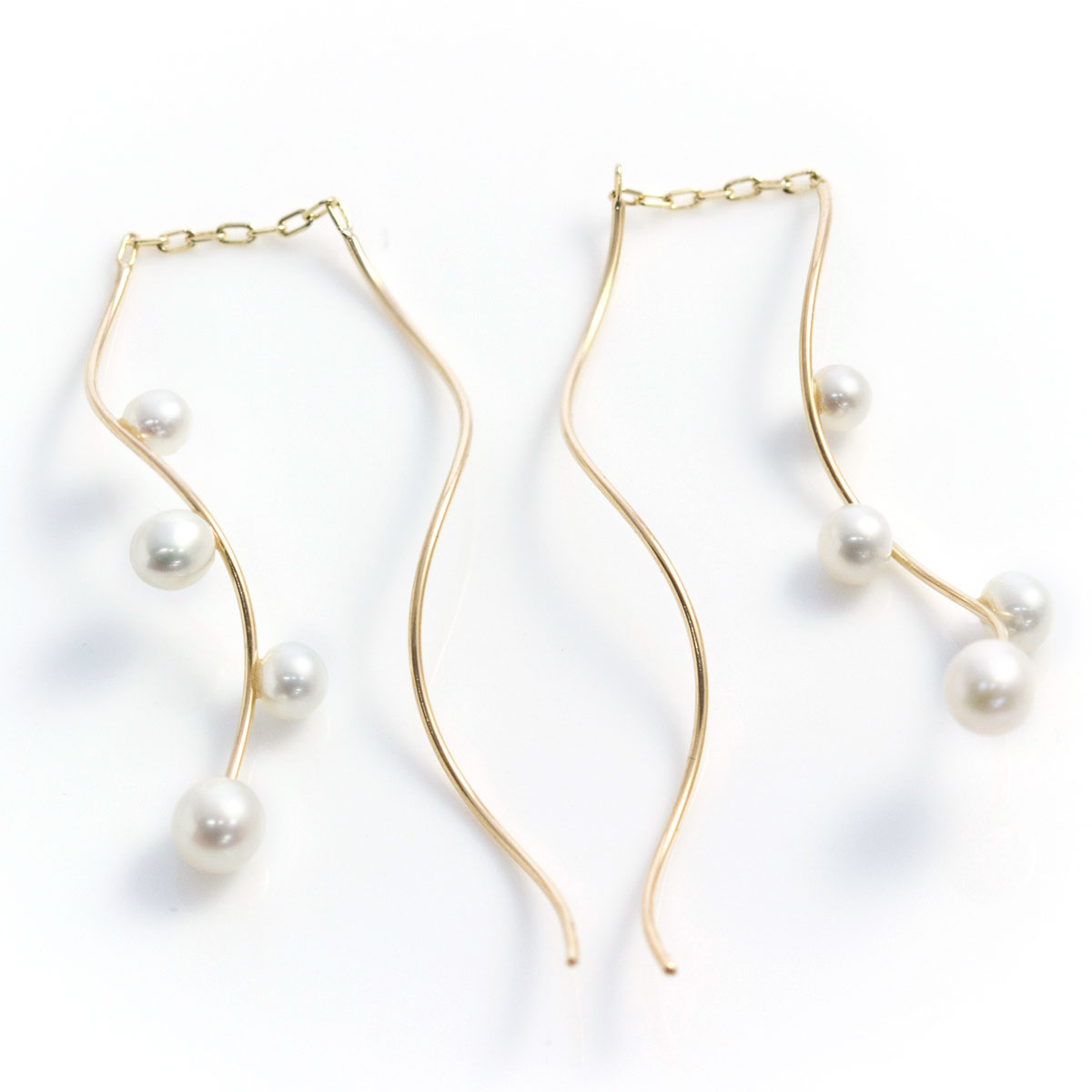 楽天市場】淡水パール 真珠 アメリカンピアス K10/K18イエローゴールド