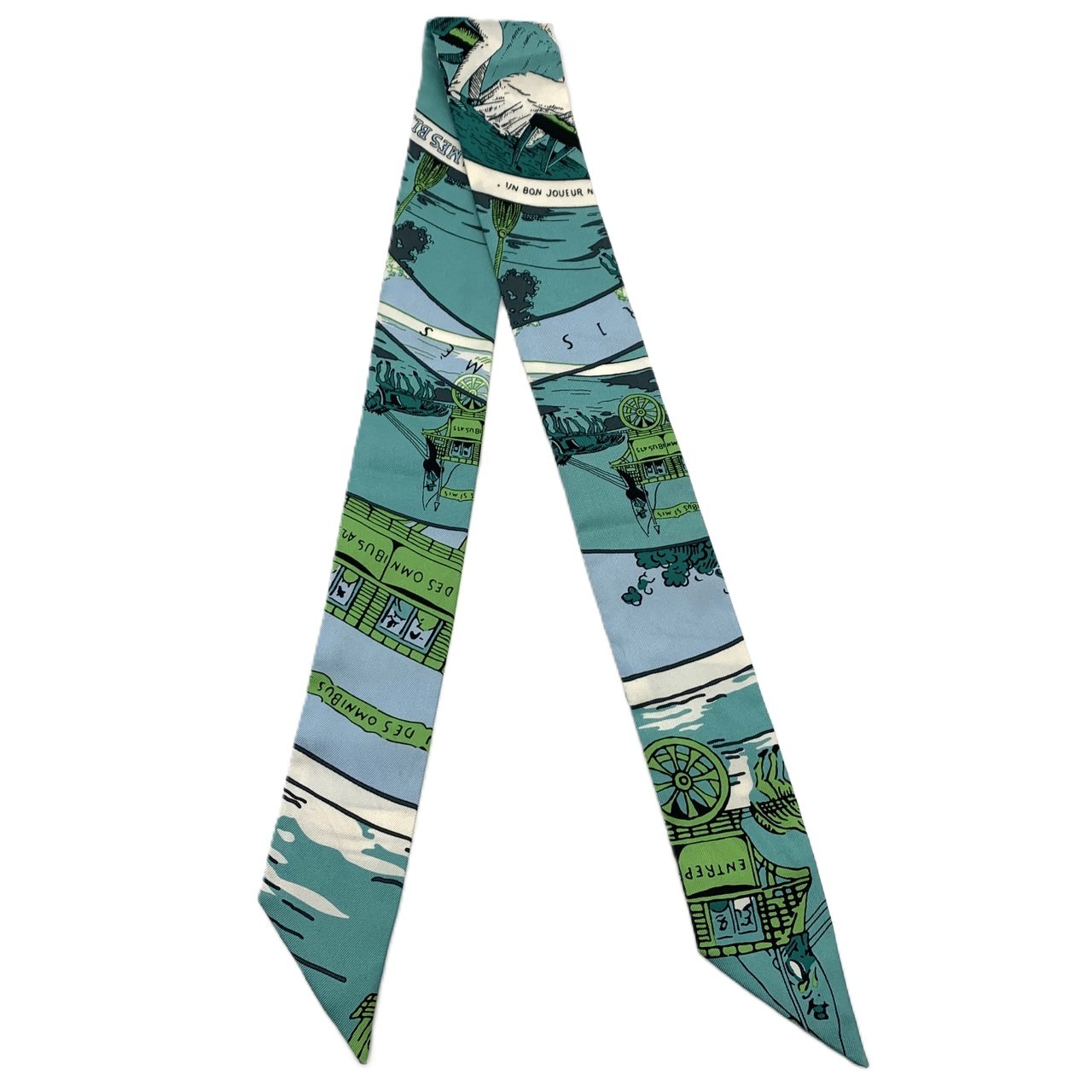 楽天市場】エルメス ツイリースカーフ ブルー シルク100％ オムニバス